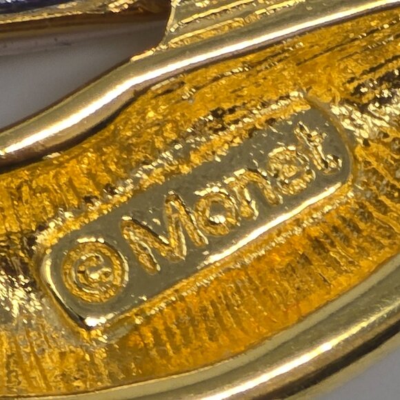 Vintage Monet Abstract Gold and Silver Two Tone Swirl Statement Brooch Pin - Picture 10 of 13